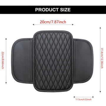 Cubierta de consola central del coche, cubierta de descanso de brazo de coche de piel sintética de microfibra mejorada con 2 bolsas de almacenamiento, cubierta de descanso de brazo universal para caja de almacenamiento de coche, accesorios de interior de