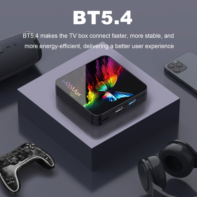 H96 MAX RK3518, caja de TV inteligente con Android 14.0, 4K@60Hz, WiFi 6 y BT 5.4, HDR10, Google Voice, Chromecast, navegador, puertos USB y Ethernet, enchufe de 110-220V, diseño compacto para cine en casa, transmisión de medios, reproductor de medios mo