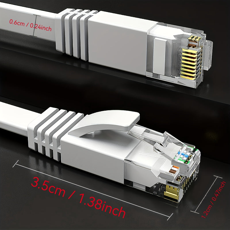 Cable de Ethernet Cat6 de 1.6 pies/3.3 pies/5 pies/6.6 pies/10 pies/16 pies/33 pies/50 pies/65 pies/82 pies/100 pies, cables de internet largos de alta velocidad de diseño plano 1Gbps para 250Mhz/s UTP para consola, PS3, PS4, PS5, Switch, enrutador, móde