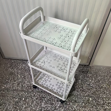 Carrito de almacenamiento de plástico blanco de 3 niveles con ruedas - Organizador versátil para cocina, dormitorio, baño - Montaje fácil, no se necesitan herramientas, perfecto para snacks, juguetes y artículos esenciales, carrito de almacenamiento de c