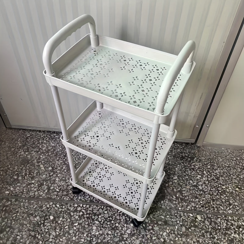 Carrito de almacenamiento de plástico blanco de 3 niveles con ruedas - Organizador versátil para cocina, dormitorio, baño - Montaje fácil, no se necesitan herramientas, perfecto para snacks, juguetes y artículos esenciales, carrito de almacenamiento de c