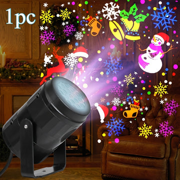 16 Luces de proyección dinámicas de escenas navideñas - Lámparas LED vibrantes para pared con copos de nieve, renos y más - Alimentación por USB, montaje semiempotrado para fiestas, bodas y decoración navideña, adornos para Navidad
