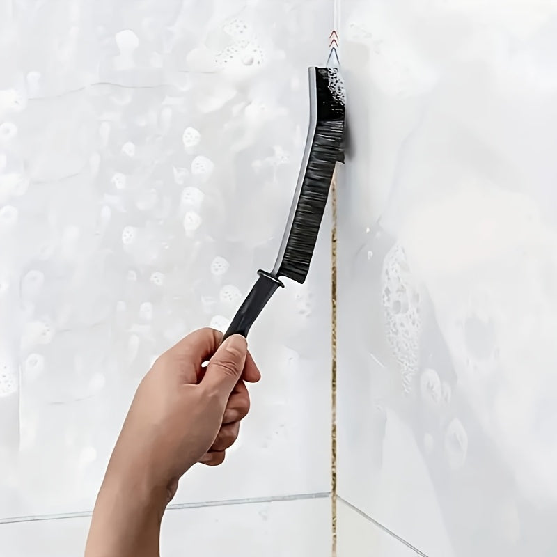 Cepillo para limpiar la ducha, cepillo de mango largo para baños, cocinas, inodoros y exteriores, con cerdas duras para una limpieza efectiva, herramienta manual no eléctrica