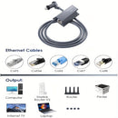 Adaptador Ethernet Starlink V2 Gen 2, Adaptador Universal para Internet Satelital StarLink V2, Conexión Estable, Compatible con Antena Rectangular de Red Cableada, Hardware Robusto y Conectividad Segura