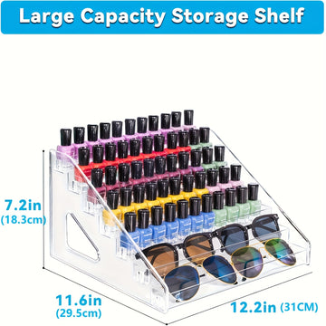 Organizador Acrílico Multifuncional, Adecuado para Esmalte de Uñas, Cosméticos, Gafas de Moda y Aceites Esenciales - Fácil Instalación, Soporte Duradero con Superficie Pulida