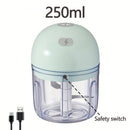 Molino de ajo eléctrico mini, 250 ml, molino de alimentos, USB, molino de verduras, molino de cebolla, procesador de alimentos portátil pequeño, ajo, jengibre, chile, verduras