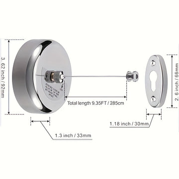 1 Unidad, Tendedero De Acero Inoxidable, Línea De Lavandería Retráctil Y Ajustable Montada En La Pared, Accesorios De Lavandería Convenientes Y Que Ahorran Espacio Para Uso En Interiores