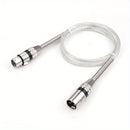 1pc Cable de Audio XLR I-ZCLIVE, Aleación de Zinc 3-Pines Macho a Hembra Forma Plana, Conector Transparente de Alta Calidad para Micrófono y Sistema de Altavoces para Preambules, Estaciones de Radio