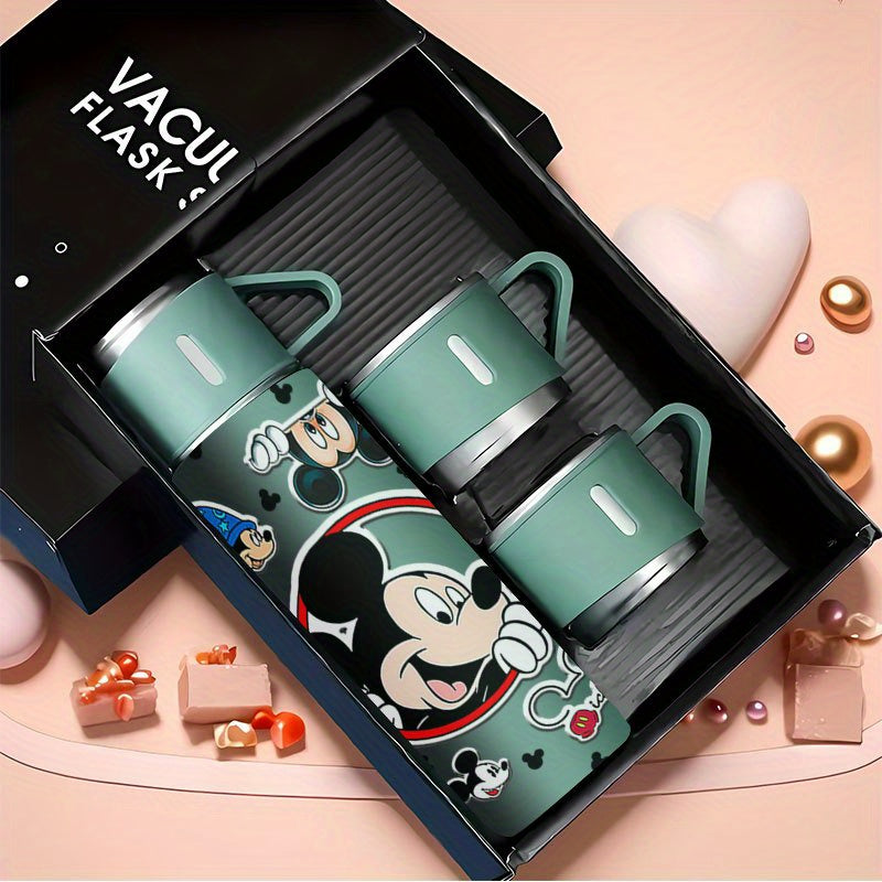 Juego de tazas térmicas Disney de 16.9 oz con diseño de Mickey Mouse en acero inoxidable y caja de regalo, reutilizable, ideal para ciclismo, oficina, escuela y viajes