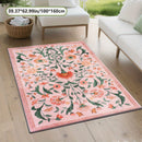 Alfombrilla de exteriores con estampado floral ZULIDA - Ligera, fácil de limpiar, poliéster, diseño rectangular para jardín, patio, acampada en RV, patio trasero y picnic - Patrón floral vibrante rosa y verde, lavable a máquina, varios tamaños disponible