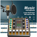 Paquete Todo en Uno de Equipo para Podcast con Micrófono Condensador BM800 y Tarjeta de Sonido En Vivo - Cancelación de Ruido DSP, 12 Cambiadores de Voz/Efectos de Sonido, Control de Volumen, Alimentado por USB/Pila, Brazo Ajustable & Filtro Anti-Pop par