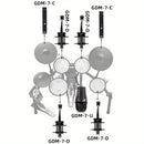 G-Mark GDM7 Microfono para Tambor de Golpe 7 piezas Kit de Tambores para Tambores de Bajo, Tambores de Snare, Tom's y Cimbales Grabación de Estudio y Actuación en Vivo