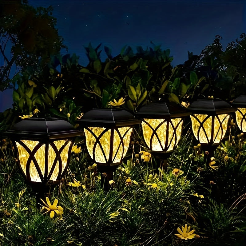 2-Pack Luces Solares para Caminos, Iluminación de Paisaje de Jardín de Plástico Enterrado, Luces Solares Plegables para Exteriores con Montaje Semi-Empotrado con Herrajes de Instalación, Batería de Níquel, Impermeable para Césped, Patio, Terraza, Pasarel