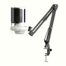 Micrófono de condensador de escritorio USB, micrófono de grabación para videoconferencias y llamadas de voz de juegos, con soporte de caballete, reducción de ruido, luz RGB, táctil, adecuado para computadoras PC, portátiles, transmisiones en vivo, podcas