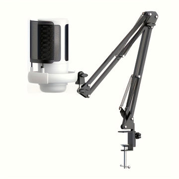 Micrófono de condensador de escritorio USB, micrófono de grabación para videoconferencias y llamadas de voz de juegos, con soporte de caballete, reducción de ruido, luz RGB, táctil, adecuado para computadoras PC, portátiles, transmisiones en vivo, podcas