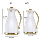 Botella de termo de plástico de 1.0L+0.8L, de venta caliente, aislamiento al vacío, revestimiento interior de vidrio, para café, té, leche