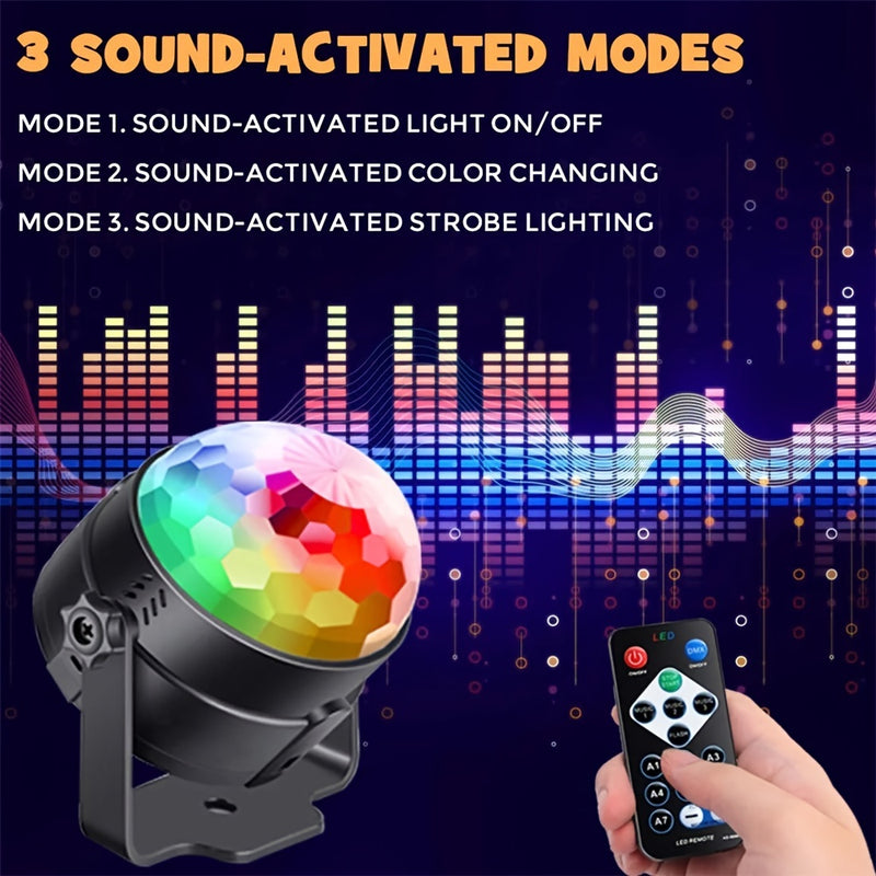 Ilumina Tu Fiesta Con Luces De DJ Con Control Remoto: 7 Modos, Bola De Luz De Discoteca RGB, Lámpara Estroboscópica Y Más.