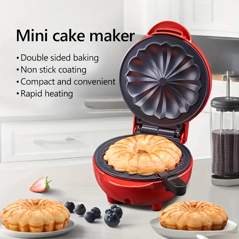 1 pieza, Hacer Waffles para el hogar, para Mini Maker de Tarta - Máquina de hornear multifuncional para el hogar con recubrimiento antiadherente, calefacción rápida para pasteles, pan y desayuno, regalo esencial de Navidad