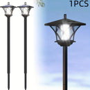 Luces solares LED retro para jardín, 2 en 1, iluminación de paisaje multiusos con panel solar, batería de níquel, camino, garaje, patio, césped y decoración de jardín, iluminación de paisaje impermeable al agua, exterior. Luces retro estilo, sombra de pl