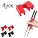 Juego de 4 Palillos Reutilizables para Principiantes - Conectores Fáciles de Agarrar y Duraderos en Plástico, Ideal para Aprender a Usar Palillos para Adultos y Niños