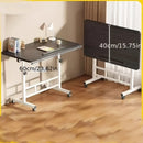 Escritorio ajustable en altura, mesa de comedor, escritorio móvil con ruedas, estructura de hierro resistente y duradera, plegable para ahorrar espacio, ángulo ajustable, multifuncional para lectura, pintura, bordado y más