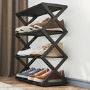 1 pieza de estante de zapatos X con forma de tubo de metal, organizador de almacenamiento de varias capas que ahorra espacio para entrada o pasillo - Montaje fácil, regalo ideal para la organización del hogar, almacenamiento de zapatos en la entrada | Es