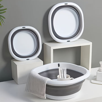3 Piezas de Lavabo Portátil Plegable, Cubeta para Lavar Verduras, Lavamanos Plástico para Dormitorio Estudiantil, Cubeta Multiusos Plegable, Juego de Cubetas Plegables