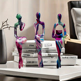 Juego de 3 Figuras de Pensadores Abstractos - Esculturas de Resina para Decoración de Hogar y Oficina, Perfectas para Estantería, Sala de Estar o Entrada