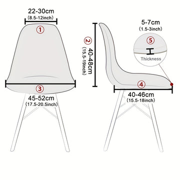 Juego de 2/4 Fundas Lavables para Sillas con Estampado, Cubre Sillas Elásticas Eames para Comedor