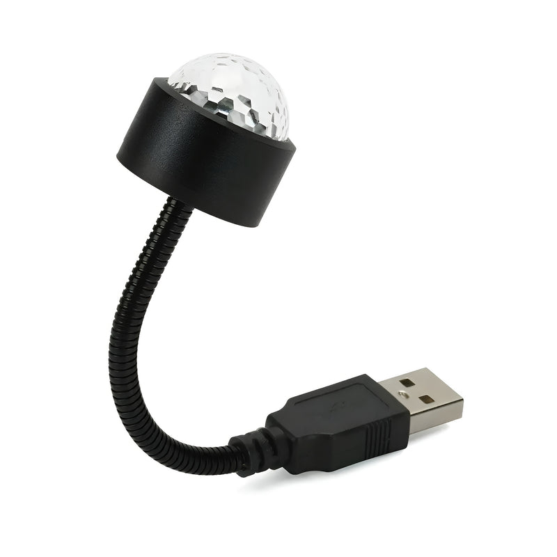 1 unidad de luz nocturna LED USB con proyección de estrellas para techo, luz ambiental con ritmo musical, efecto mágico para fiestas y discoteca en interiores