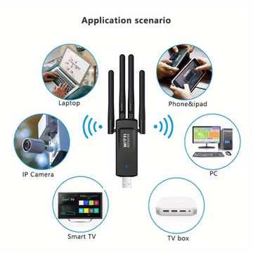 Amplificador de WiFi 300Mbps, Repetidor sin varillas Alimentado por USB para TV Inteligente, Laptop y Tableta - Elimina Zonas Muertas, Configuración Plug & Play, Amplificador Portátil para Hogar/Oficina, Alta Velocidad, Internet Potenciador, Ideal para T