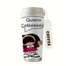 1pc Taza de Café y Vaso de Acero Inoxidable de 18oz, Antiderrames, Idea de Regalo, Diseño de Personaje de Dibujos Animados