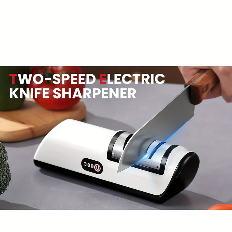 Juego de afiladores de cuchillos eléctricos, recargables vía USB, con un proceso de afilado de dos etapas y velocidades ajustables, adecuado para cuchillas de cerámica y acero, perfecto para cuchillos de cocina de chef, alimentado por una batería de liti