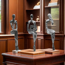 Conjunto de 3 Figuras Abstractas de Resina en Diversas Posiciones Sentadas, Estatuas de Arte de Calidad para Decoración del Hogar y del Sitio, Decoración Interior DIY, Grupo, Estatua de Figura