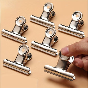 6 clips de sellado para bolsas de alimentos, clips de acero inoxidable reutilizables de alta resistencia, clips de sellado hermético multiusos, para oficina, escuela y cocina del hogar, organizadores y almacenamiento del hogar, accesorios para el hogar
