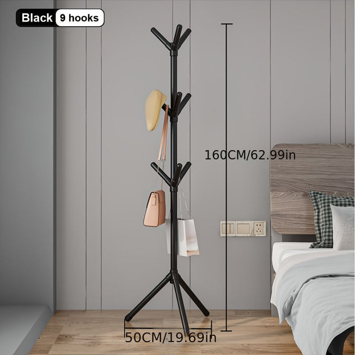 Perchero de Árbol Autónomo de Plástico Resistente - Diseño Multiusos para Ahorrar Espacio, Capacidad de 27.22 KG, Solución Moderna para Hogar y Oficina, Organizador de Sombreros, Bolsas, Toallas y Ropa, Estante Portátil para Armarios