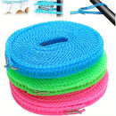 3 piezas de línea de ropa de plástico duradera - Resistente al viento y antideslizante, azul, verde y rosa, 196,85 pulgadas de largo con ganchos de acero inoxidable - Línea de ropa portátil para viajes, camping, hogar y uso hotelero, Línea de ropa para v