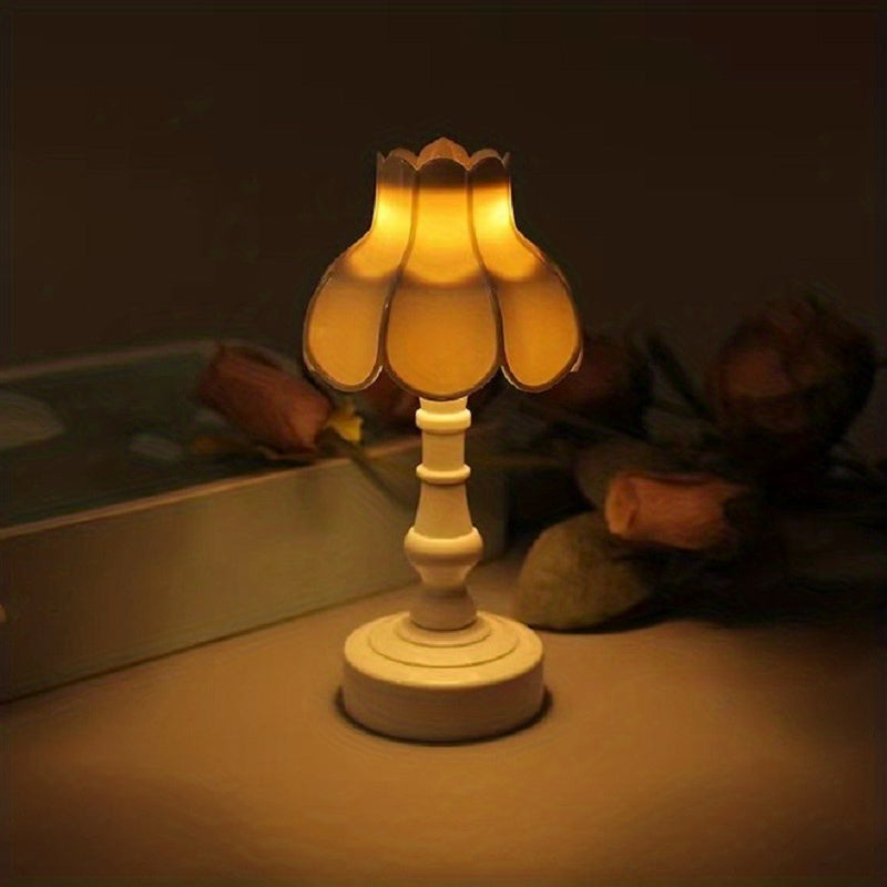 1Pza, Lámpara De Mesa Pequeña LED, Luz De Noche Transparente Acrílica, Retro Nostálgica, Adornos De Ambiente De Decoración Del Hogar, Mini Lámpara Para Mesa Pequeña.