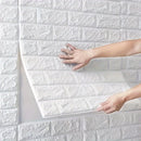 30 piezas de baldosas de espuma 3D tipo ladrillo DIY, autoadhesivas y fáciles de cortar, superficie texturizada para cocina, sala, baño o pasillo - 35 cm x 38 cm, blanco con detalles en gris y morado, diseño grueso y duradero