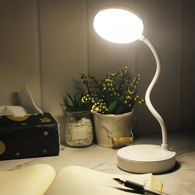 Linterna de Escritorio con Alimentación USB y Iluminación Ajustable - Diseño Elegante en Blanco para Dormitorios, Salas y Residencias Universitarias - Regalo Ideal para San Valentín o Navidad