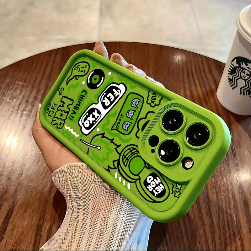 1 Funda de Teléfono Creativa con Patrón en Verde Bambú para iPhone 11, 12, 13, 14, 15, 16, iPhone 16, 15, 14, 13, 12, 11 Pro Max, XS, XR, X, 7, 8 Plus, SE, 13 Mini. Regalo Perfecto de Navidad y Halloween para Novia, Novio o Amigos