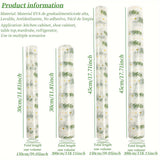 1 Rollo de Forro Impermeable para Cajones, Patrón de Hoja Verde Crisantemo Pequeño para Armarios y Encimeras de Cocina - Papel Especial para Zapateros, Alfombrilla EVA Antivaho para Nevera, Armario - Antideslizante y Cortable, Uso Múltiple en Varios Esce