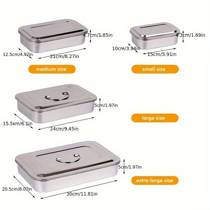 Bandeja de Desinfección de Acero Inoxidable para Uso Comercial/Residencial con Tapa, Dental, Cocina y Baño - Placa Cuadrada Fácil de Limpiar, Sin Necesidad de Electricidad - Modelo 201, Utilitario de Cocina Moderno, Construcción de Alta Calidad, Higiene