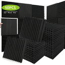 50pcs Paneles de Espuma Acústica en Forma de Cuña para Estudios de Grabación - 1"x12"x12" Esponja de Tratamiento de Absorción de Sonido a Prueba de Fuego