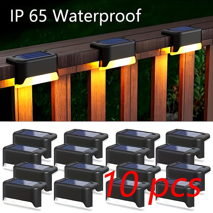 Juego de 10 luces solares LED para exteriores, ahorro de energía, sensor automático, fácil instalación, para patio y caminos