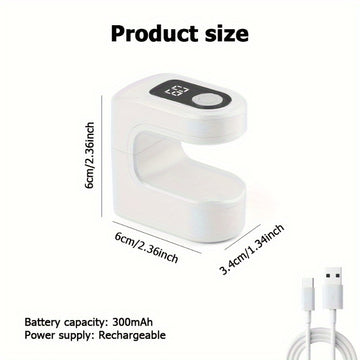 1 lámpara de curado de uñas portátil mini con pantalla de visualización digital - Recargable por USB, diseño seguro para las manos que no irrita, arte de uñas de calidad para principiantes, plástico duradero, lámpara de uñas recargable, diseño amigable p