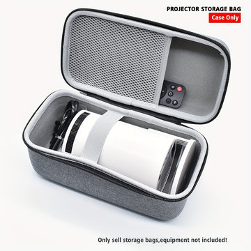 Estuche de almacenamiento de carcasa dura EVA para proyector HY300 Pro - Organizador de viaje duradero con cierre seguro, bolsillo de malla para accesorios, gris (solo estuche), estuche de almacenamiento para proyector | Estuche de almacenamiento compact