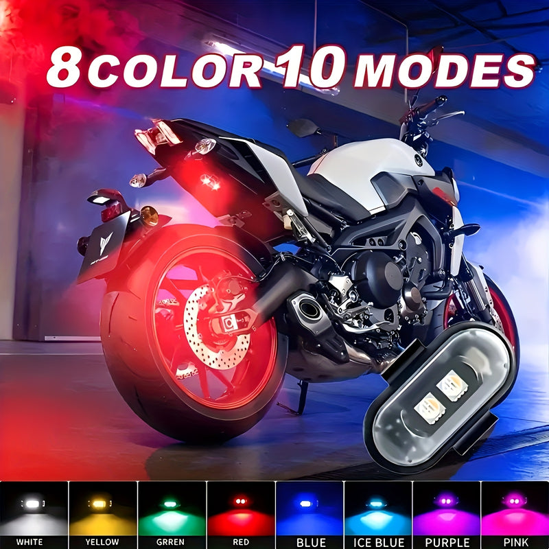 4 luces decorativas LED, luces ambientales recargables por USB, luces neónicas RGB con control remoto, adecuadas para coches, motocicletas, camiones, bicicletas, hogares y más luces decorativas versátiles.