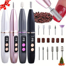 Polidor de uñas portátil, conjunto completo de polidores de uñas eléctricos con ruido estable visualizado y larga vida útil de la batería. Polidor de uñas portátil, adecuado para uso en casa y salón.