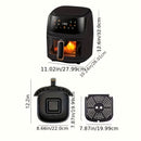 1 pieza de freidora de aire de 6 litros de capacidad, sin aceite, cocinero saludable con 8 ajustes preestablecidos, pantalla táctil LCD digital, ventana de cocción visual, cesta antiadherente - Ideal para cocina doméstica, accesorios de freidora de aire